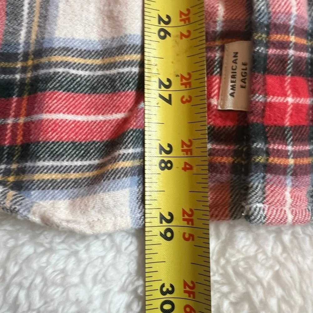 American Eagle Flannel Shirt Womens M Long‎ Sleeve Plaid Tartan 100% Cotton